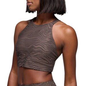 Brown Patterned Women's Swim Top